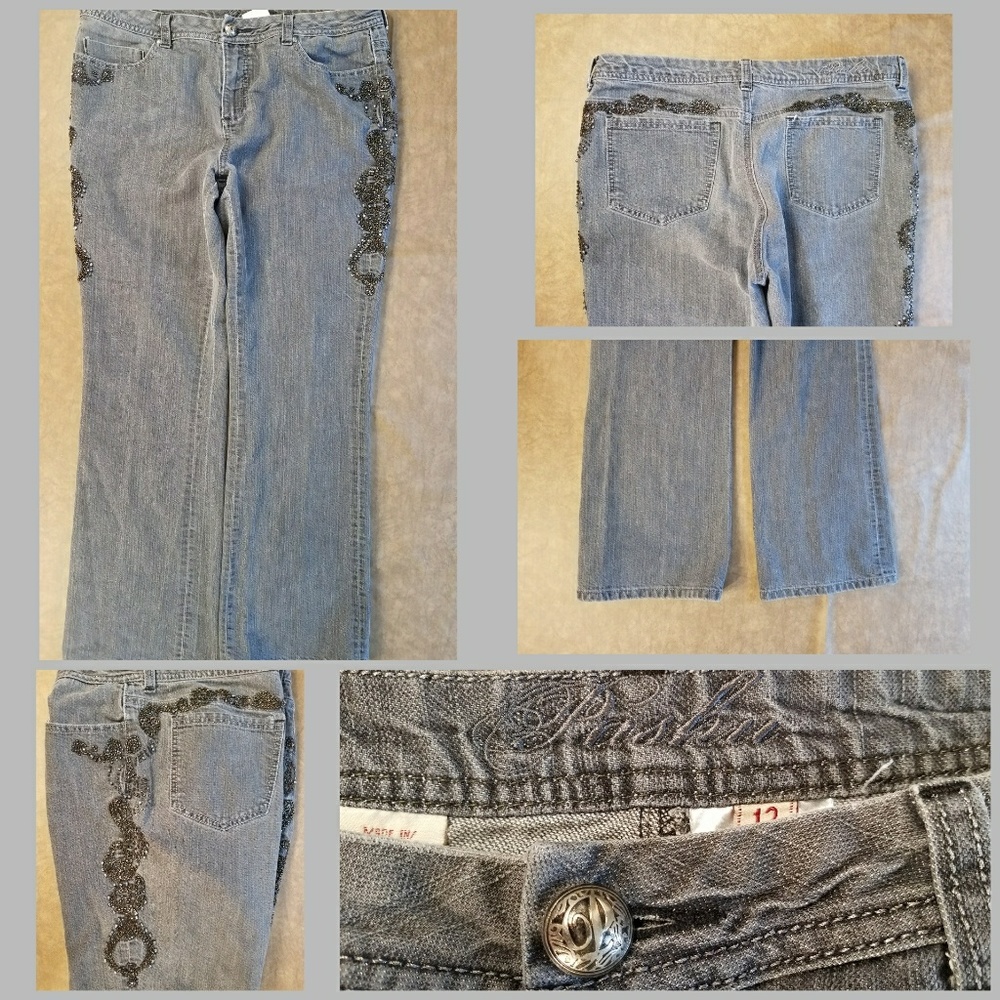 Parasuco Pashu size 12 black beaded jeans